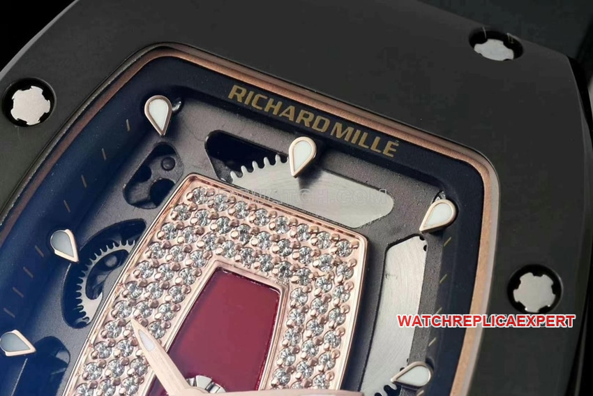 KV FactoryRichard Mille ladies 1:1super clone red plate black ceramicRM 07-01front live photo