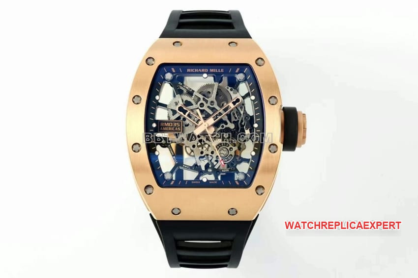 Men's 1:1 Super A Skeleton Dial Mechanical Watch Richard Mille RM 035 Richard Mille