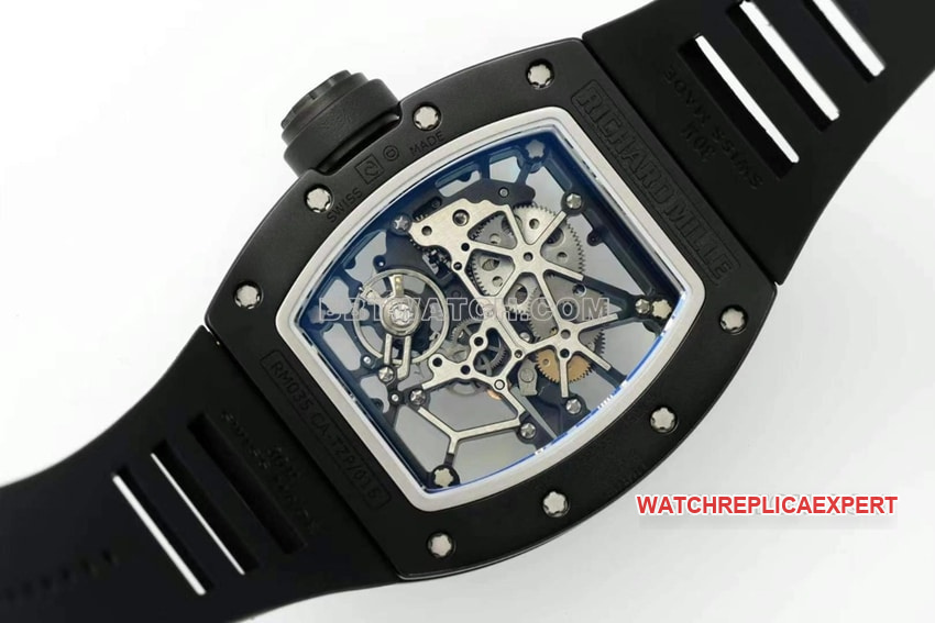 Richard Mille men's 1:1top-tier replica hollow plate yellow gold shell RM 035caseback live photo
