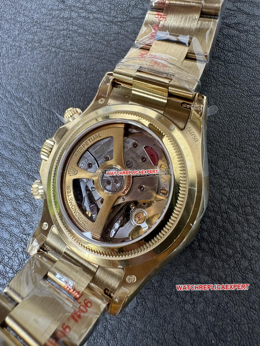 QF factory Rolex Daytona top Original Factory imitation black plate gold steel strap models back actual photo