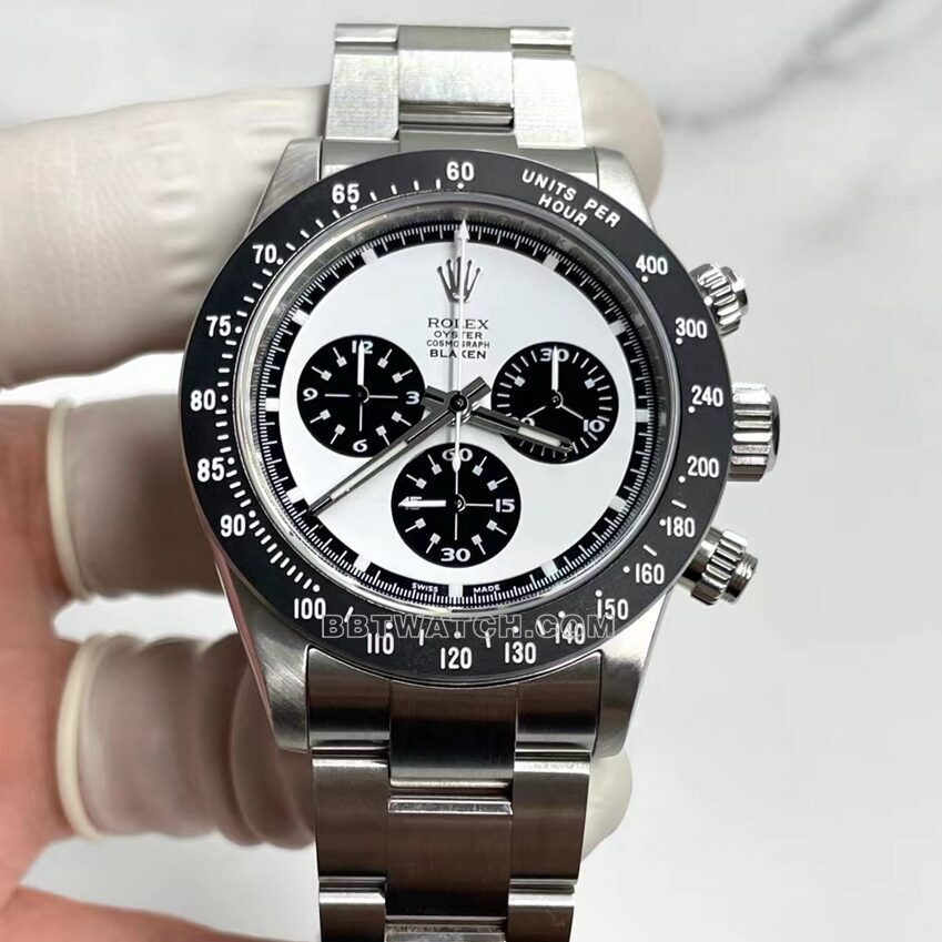 Rolex Daytona Clean White Panda Cadran 4130 Mouvement mécanique Bracelet en acier Top 1:1 Modèles super clones