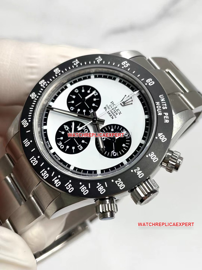 Clean FactoryRolexDaytonatop-tier 1:1super clone white panda plate 4130steel bracelet front live photo