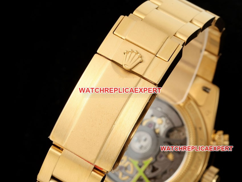 RolexDaytona1:1super clonewhite dial4130yellow goldsteel bracelet braceletlive photos