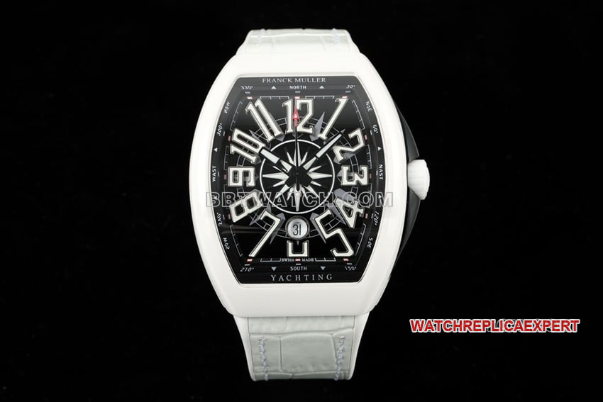 T+plus Factory Franck Muller V45 Top Réplica Original Factory Reloj Mecánico con Esfera Negra Caja de Cerámica 45mm