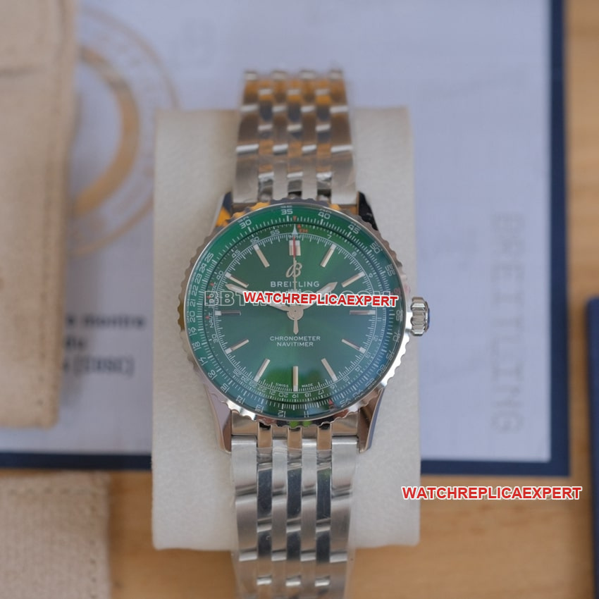 Breitling Navigation Chronograph super clone-Grade Green Dial Mechanical Watch A17329371L1A1