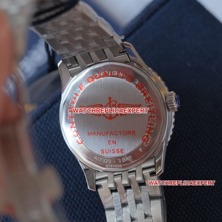 Breitling aviation chronographsuper clonegreen dialA17329371L1A1caseback live photo