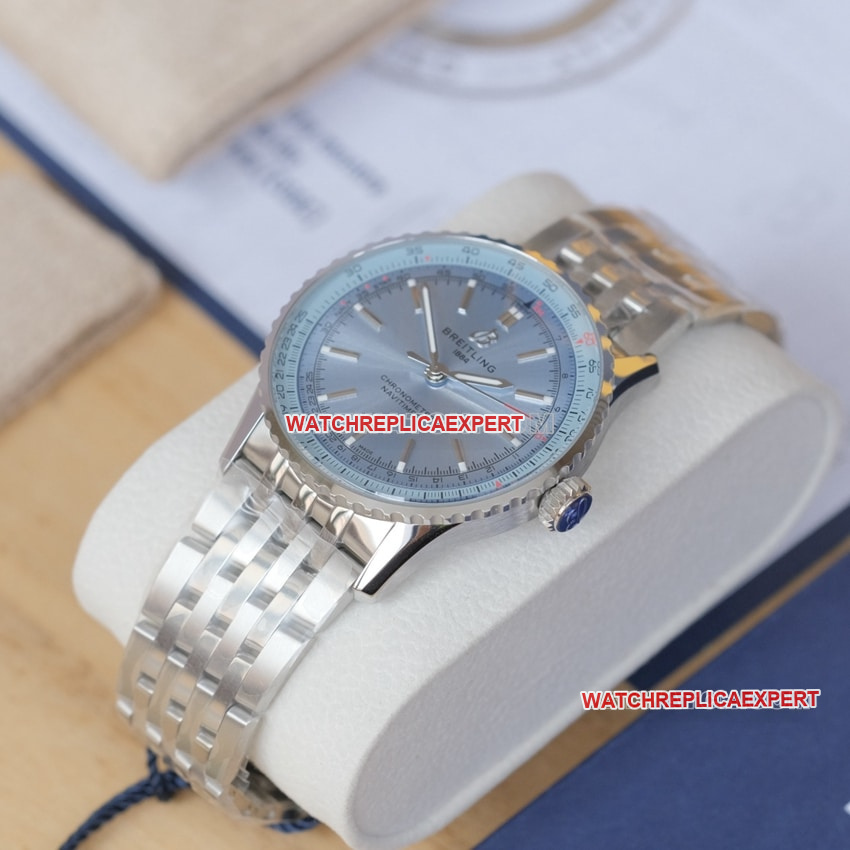 Breitling aviation chronograph1:1top-tier replicablue dialA17329171C1A1front live photo