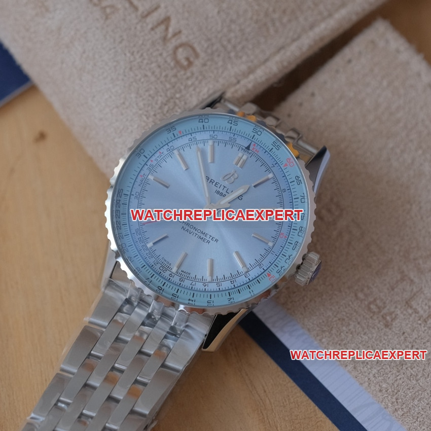 Breitling aviation chronograph1:1top-tier replicablue dialA17329171C1A1front live photo