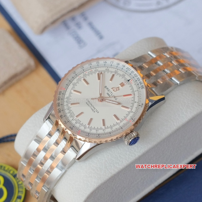 Breitling aviation chronographtop-tier 1:1high-quality Collectsilver white dialU17329F41G1U1front live photo