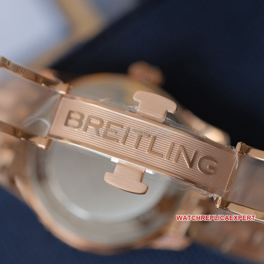Breitling aviation chronographtop-tier 1:1super clone silver white dialrose goldR17329F41G1R1clasplive photos