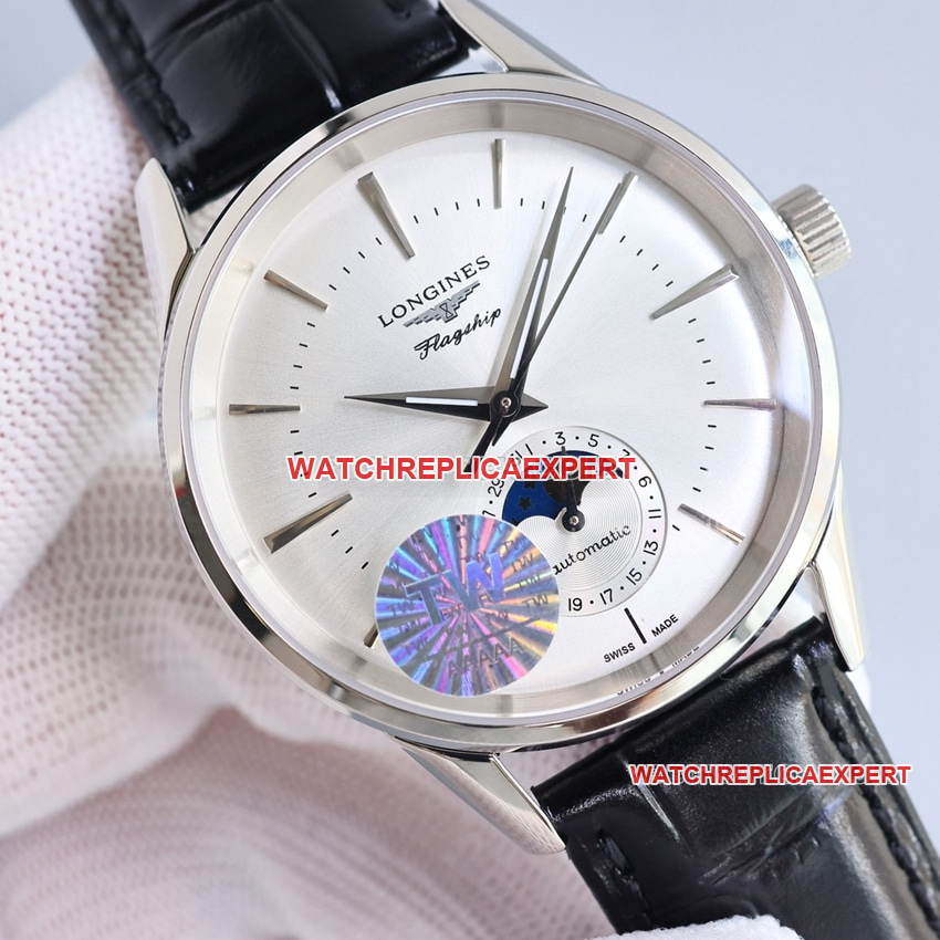 TW factory Longines classic replicatop-tier replicasilver dialmoon phaseL4.815.4.72.2front live photo