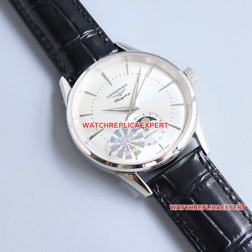TW factory Longines classic replicatop-tier replicasilver dialmoon phaseL4.815.4.72.2front live photo