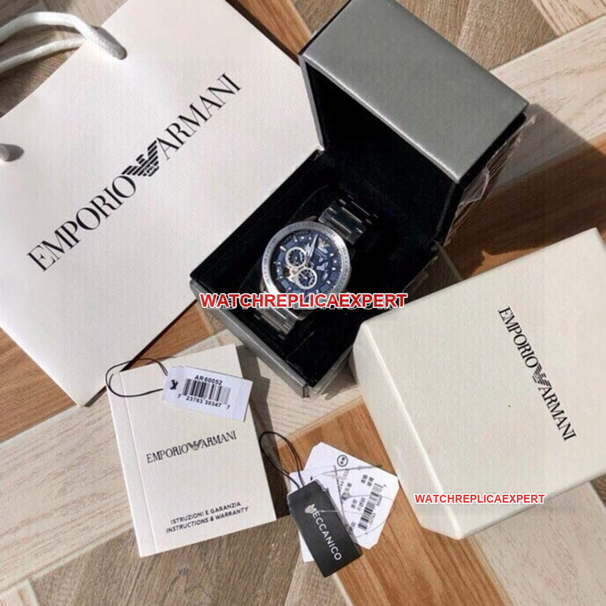 Armani super clone blue hollow disc steel bracelet overall live photos