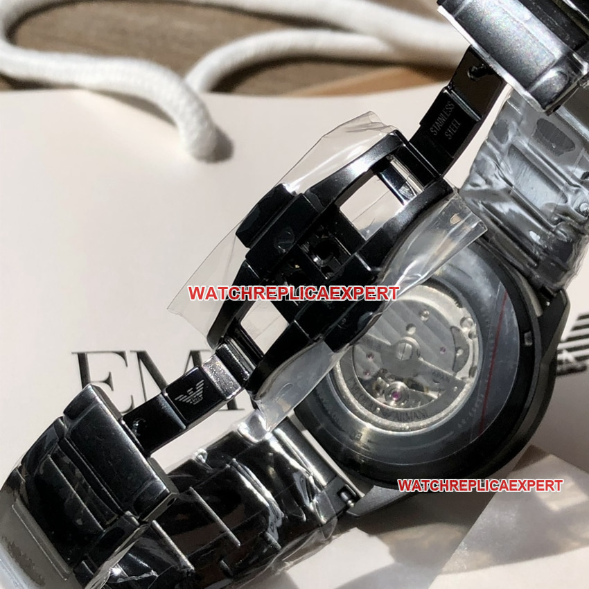 Armani top-tier 1:1high-quality replica black hollow plate steel bracelet model clasplive photos