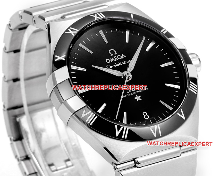 V+ Factory Omega Constellation 1:1super cloneblack dialsteel bracelet model 131.33.41.21.01.001front live photo