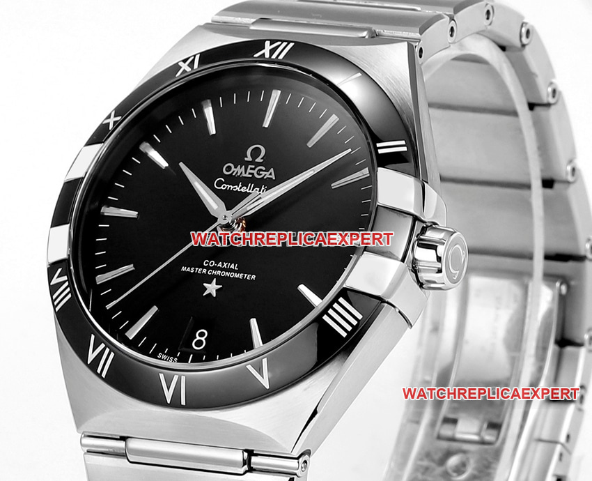 V+ Factory Omega Constellation 1:1super cloneblack dialsteel bracelet model 131.33.41.21.01.001front live photo