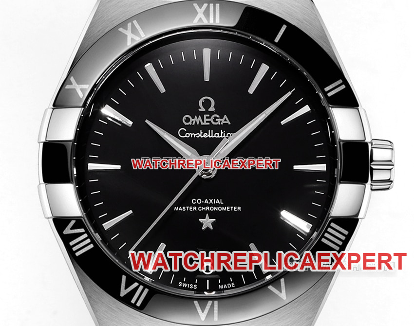V+ Factory Omega Constellation 1:1super cloneblack dialsteel bracelet model 131.33.41.21.01.001front live photo