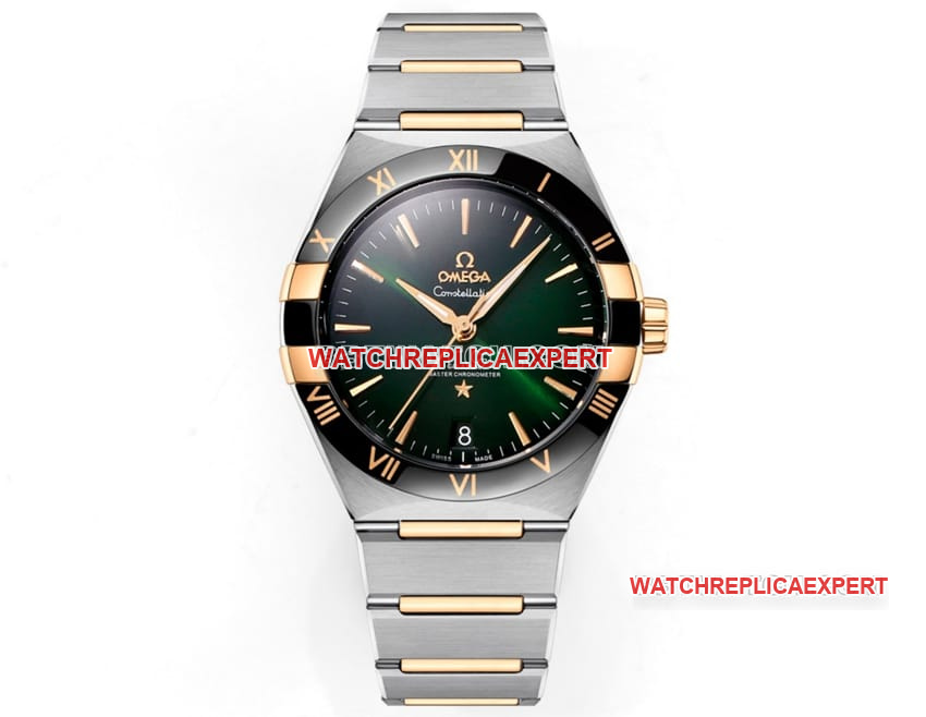 Omega V+ Factory Constellation Green Dial Top One-to-One Imitation Mechanical Steel Bracelet Model 131.23.41.21.10.001