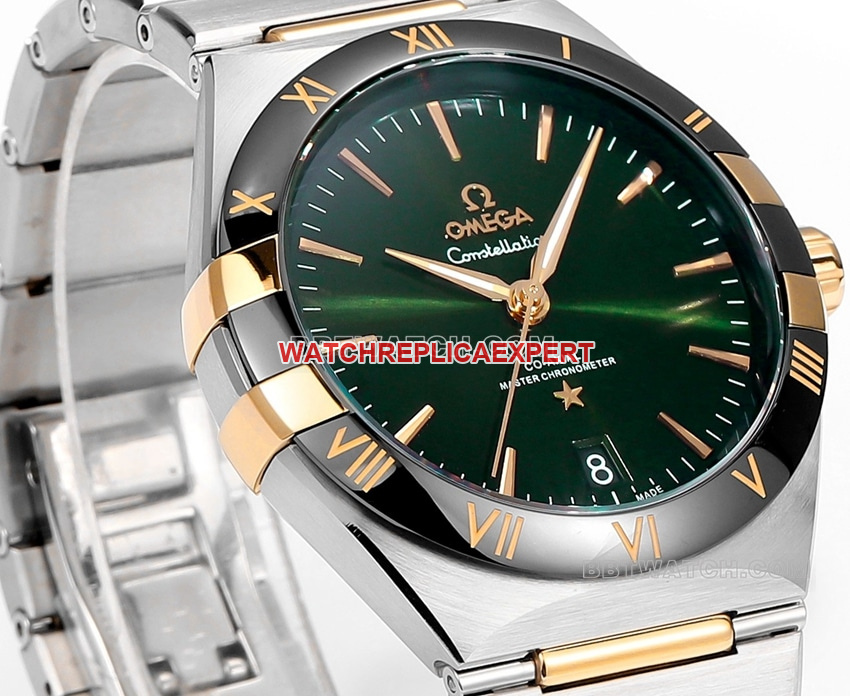 V+ Factory Omega Constellation top-tier 1:1high-quality replicagreen dialsteel bracelet model 131.23.41.21.10.001front live photo