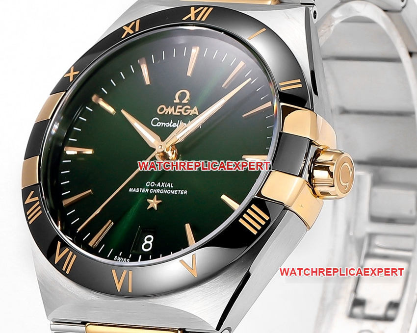 V+ Factory Omega Constellation top-tier 1:1high-quality replicagreen dialsteel bracelet model 131.23.41.21.10.001front live photo