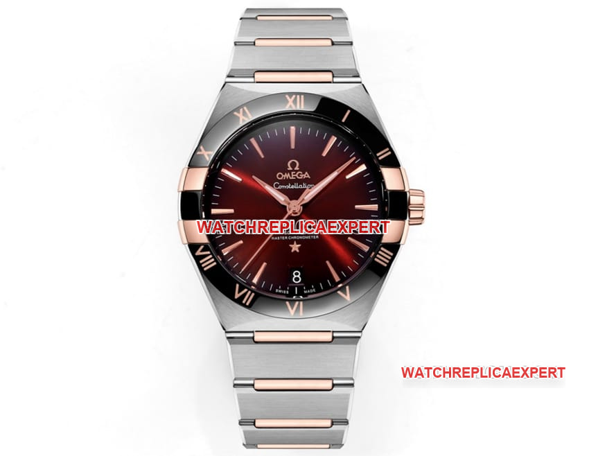 Omega V+ Factory Reintroduces Constellation Top 1:1 Super Clone Burgundy Red Dial Mechanical Stainless Steel Bracelet Model 131.23.41.21.11.001