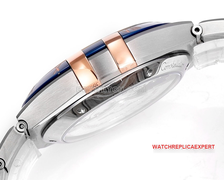 V+ Factory Omega Constellation top-tier replicablue dialsteel bracelet model 131.23.41.21.03.001side live photo