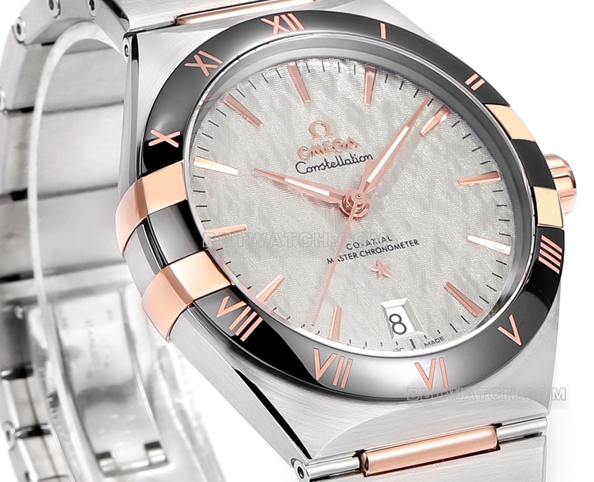 V+ Factory Omega Constellation 1:1super clone rhodium gray plate steel bracelet model 131.23.41.21.06.001front live photo