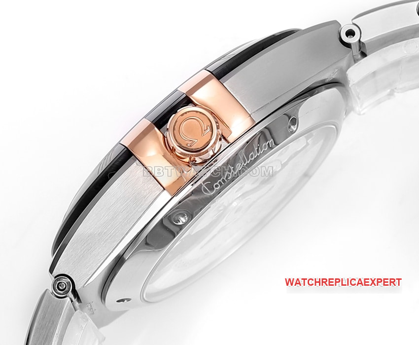 V+ Factory Omega Constellation Original Factory super clone rhodium gray plate steel bracelet model 131.23.41.21.06.001side live photo