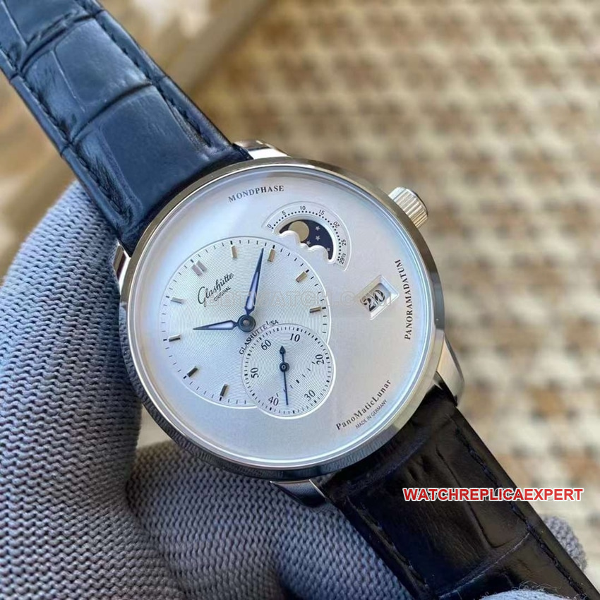 APS factory Glashütte Original original eccentric 1:1top-tier replicawhite dial1-90-02-42-32-50front live photo