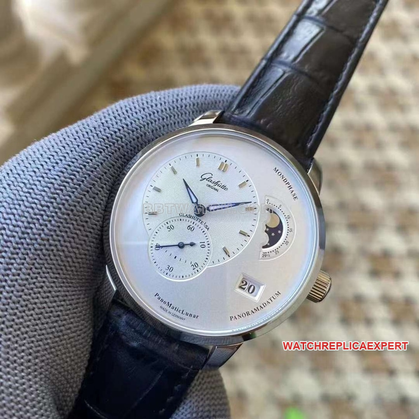 APS factory Glashütte Original original eccentric 1:1top-tier replicawhite dial1-90-02-42-32-50front live photo