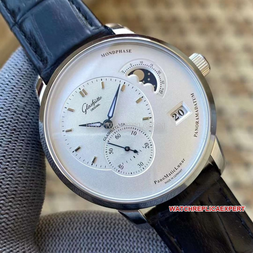 APS factory Glashütte Original original eccentric 1:1top-tier replicawhite dial1-90-02-42-32-50front live photo