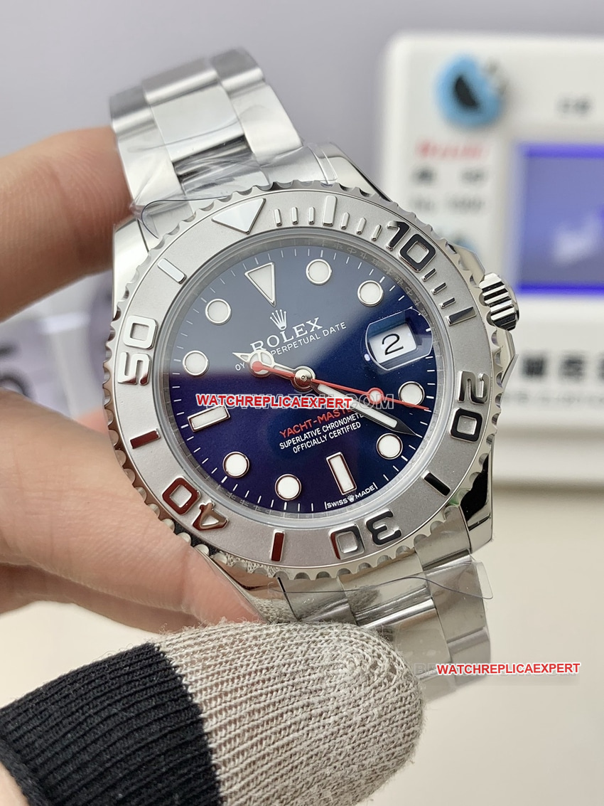 Rolex Yacht-Master top Original Factory Collectblue dial 3235 steel strap model real photo front