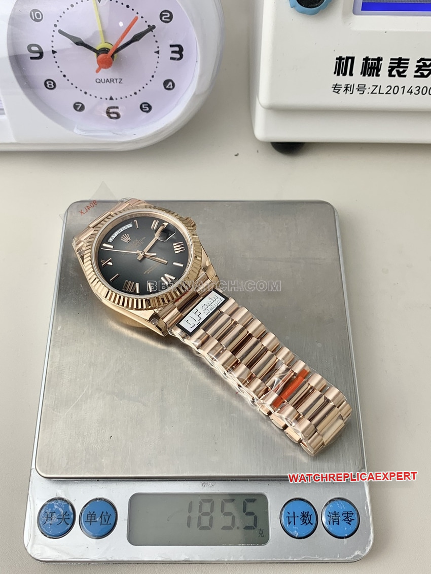 QF factory RolexDay-Date type 1:1super clone gradient slate gray plate m228235-0055 weight live photos