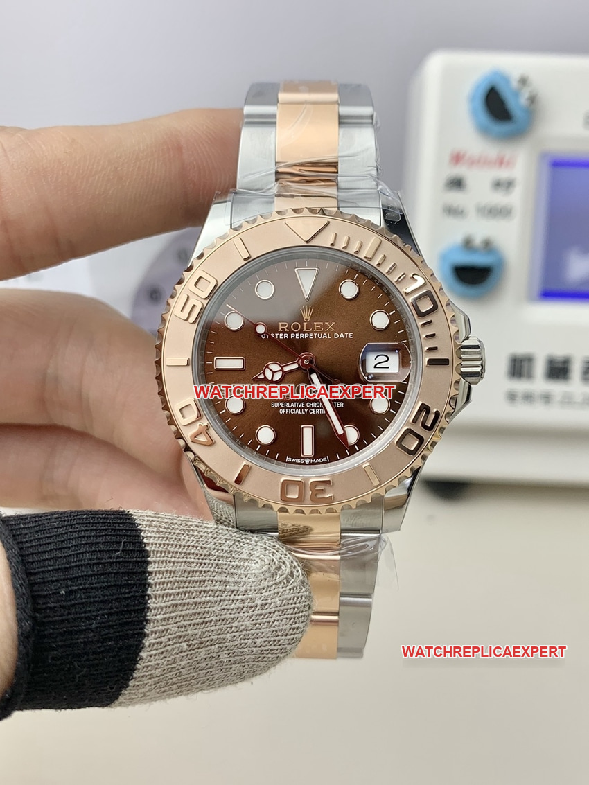 Real Video Review: Rolex Yacht-Master 268621 Rose Gold Replica by C Factory, 1:1 Top Men's Clone