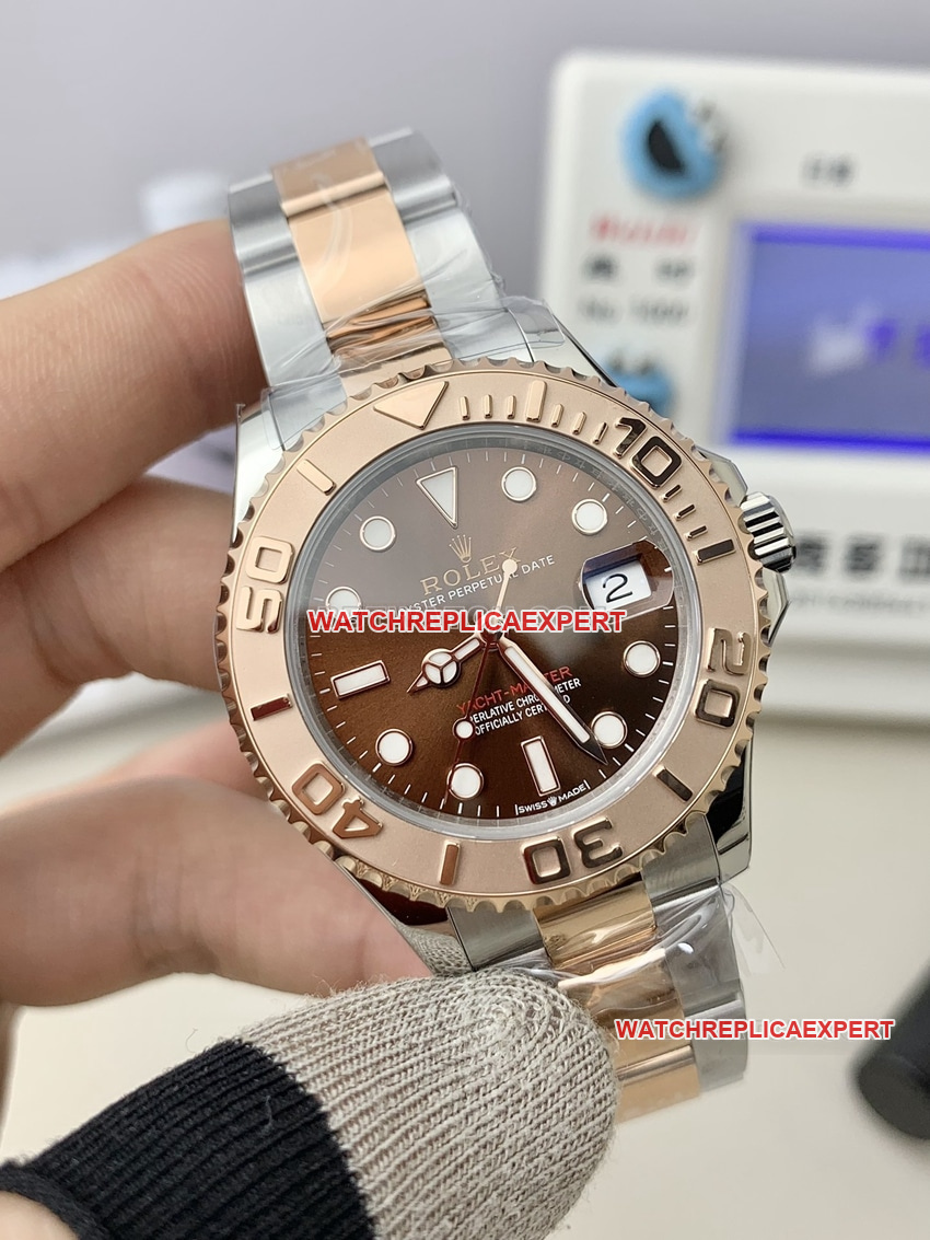 Rolex Yacht-Master 268621 C Factory 37mm Rose Gold Coffee Dial Super Clone Mechanical Watch