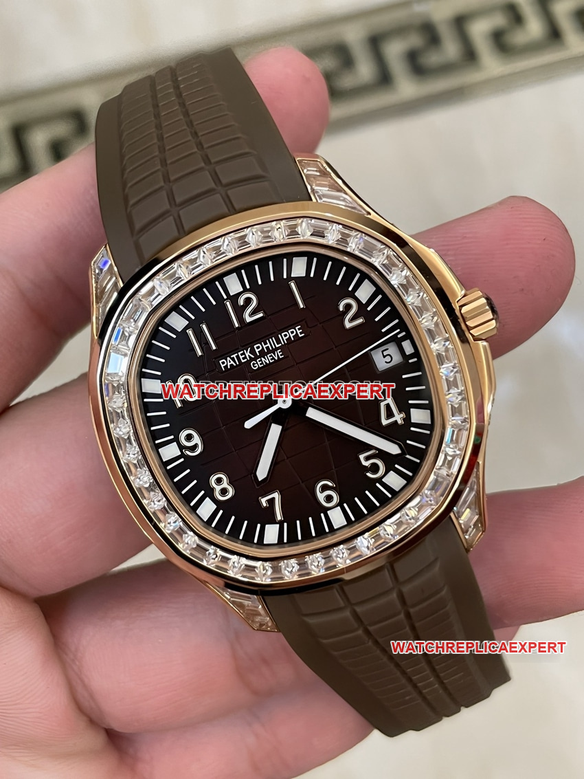 Patek Philippe 5167/300G White Gold Large T-square Full Diamonds 1:1 Top Quality Replica Grenade Coffee Plate Mechanical Rubber Models