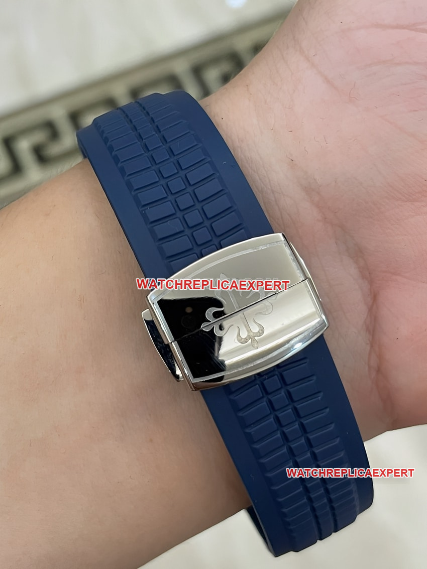 Patek Philippetop-tier 1:1super clone grenade blue dial diamond rubber style braceletlive photos