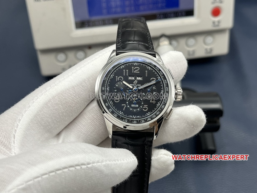 GF Factory Breitling Puya Black Dial Super Clone Annual Calendar Mechanical Strap Models