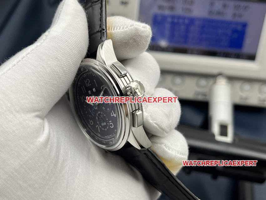 GF FactoryBreitling super cloneblack dial annual calendar leather strap side live photo