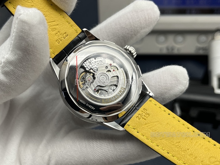 GF FactoryBreitling super cloneblack dial annual calendar leather strap caseback live photo