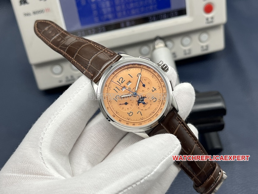 GF Factory Breitling Premier One-to-One Top Replica Copper Dial Annual Calendar AB2510201K1P1 Front Real Shot