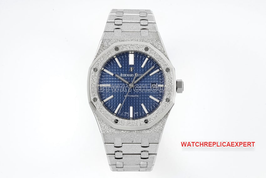 ZF Audemars Piguet Royal Oak 15410BC Frost Gold “Unibody CAL.3120” Blue Dial Top 1:1 Imitation Mechanical Watch