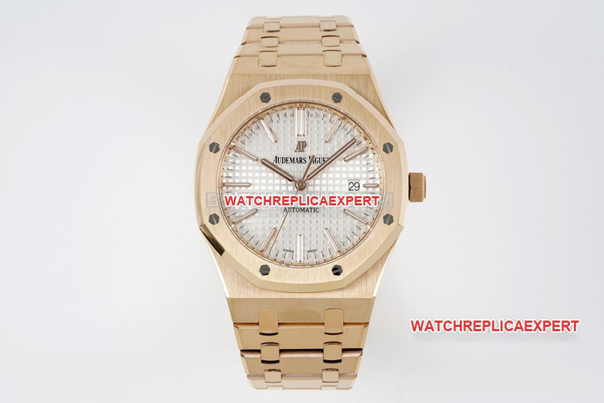 ZF Audemars Piguet Royal Oak 15400OR Rose Gold 41mm Silver-White Dial Top One-to-One super clone Mechanical Watch