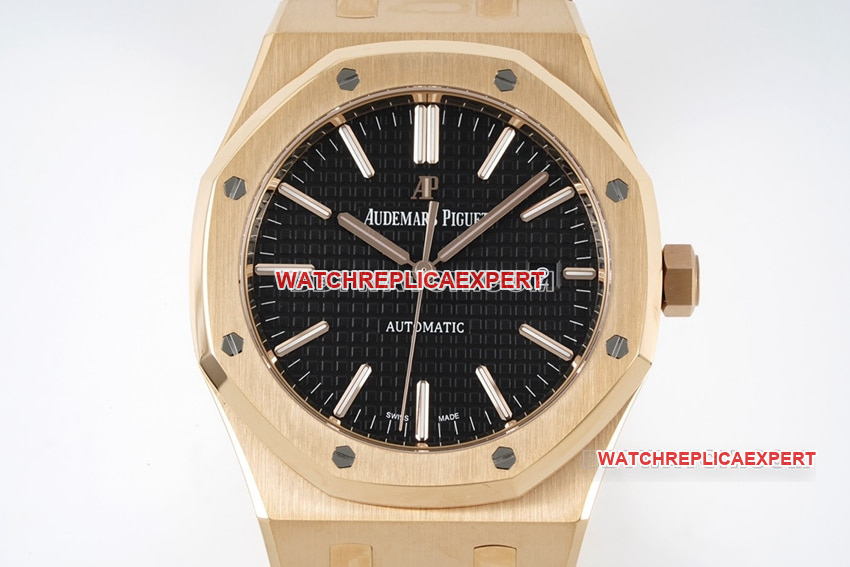 ZF Audemars Piguet Royal Oak Top CollectBlack Plate Rose Gold 15400OR front real picture