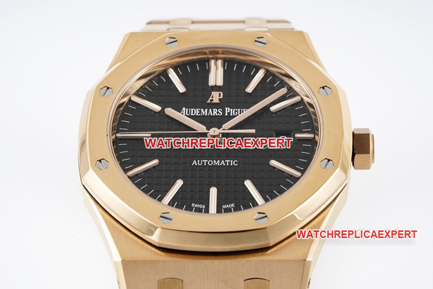 ZF Audemars Piguet Royal Oak Top CollectBlack Plate Rose Gold 15400OR front real picture