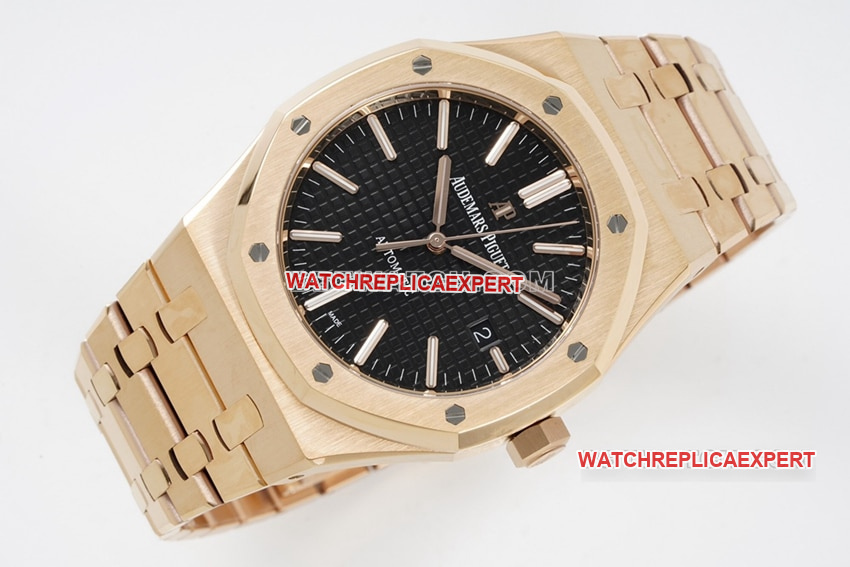 ZF Audemars Piguet Royal Oak Top CollectBlack Plate Rose Gold 15400OR front real picture