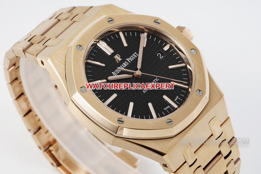 ZF Audemars Piguet Royal Oak Top CollectBlack Plate Rose Gold 15400OR front real picture