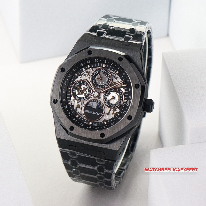 Audemars PiguetRoyal Oak1:1super clone skeleton plate perpetual calendar 26585CEfront live photo