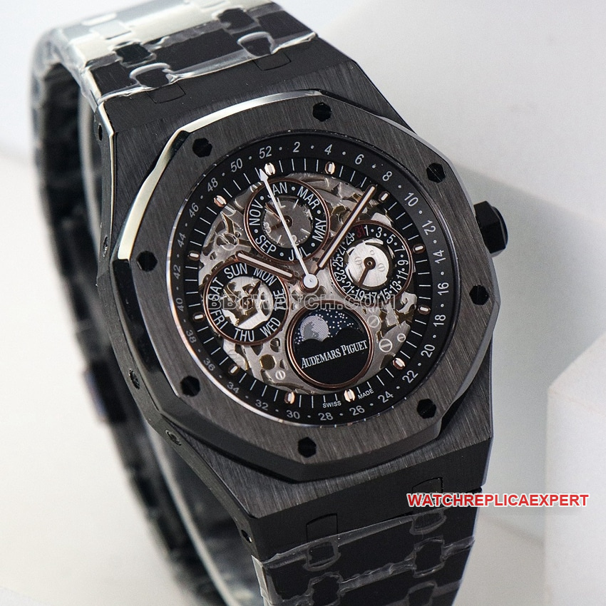 Audemars PiguetRoyal Oak1:1super clone skeleton plate perpetual calendar 26585CEfront live photo