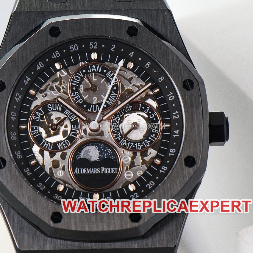 Audemars PiguetRoyal Oak1:1super clone skeleton plate perpetual calendar 26585CEfront live photo